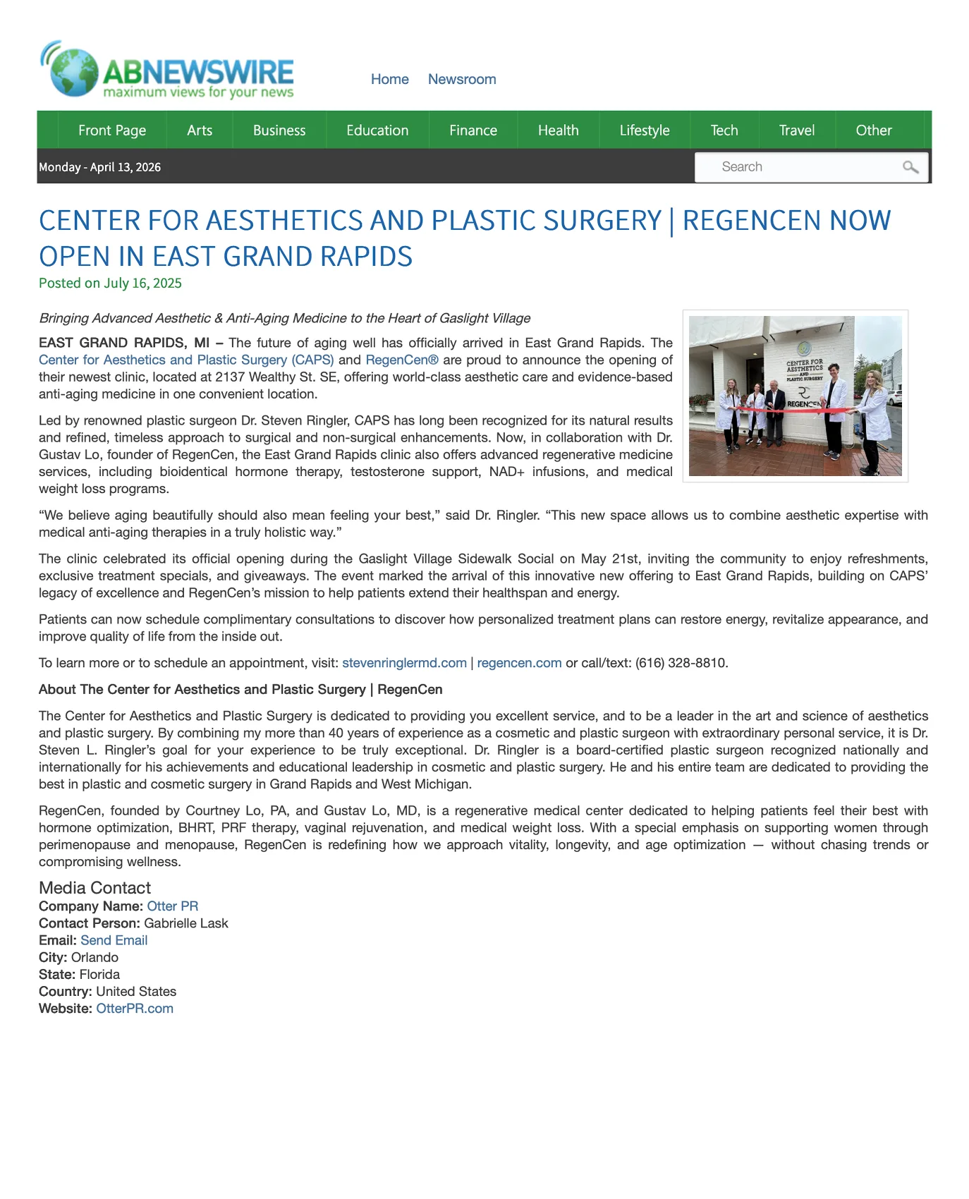 East GR press release