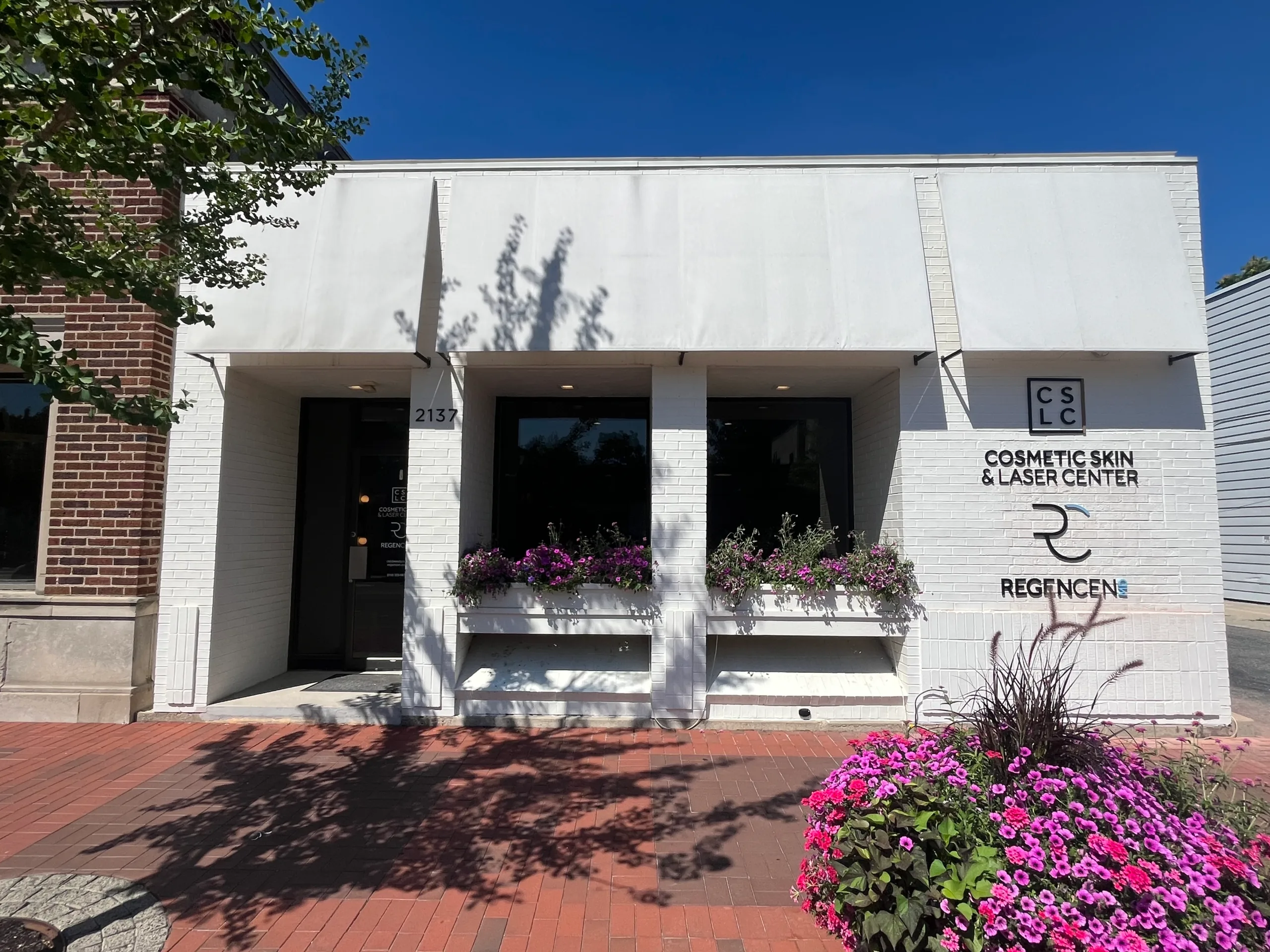 Exterior sign. Cosmetic Skin & Laser Center in East Grand Rapids, Michigan.