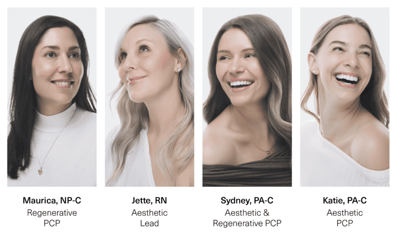 CSLC providers, laughing, with natural filler, Botox, and Sculptra results 