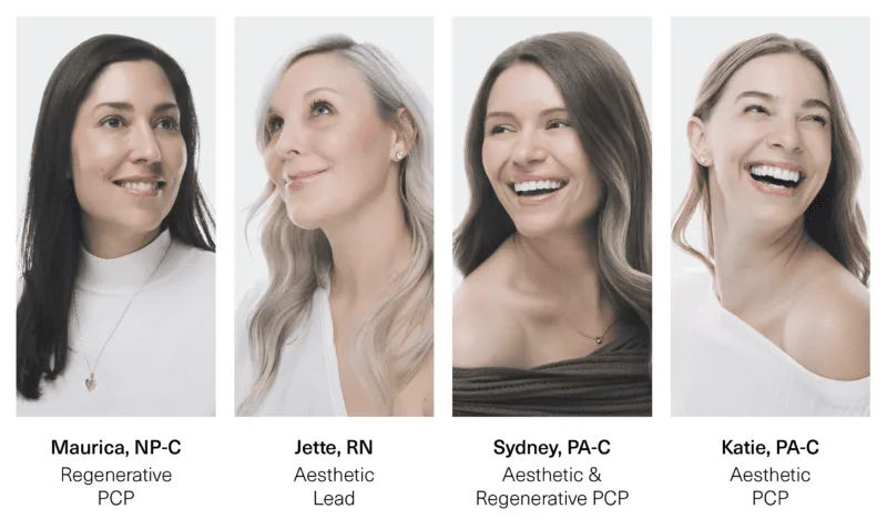 CSLC providers, laughing, with natural filler, Botox, and Sculptra results