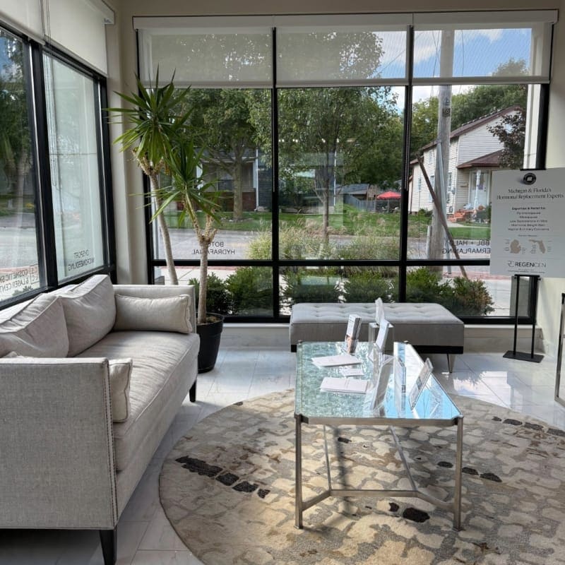 cslc-fenton-reception-waiting-room Reception area at Cosmetic Skin & Laser Center in Fenton, MI