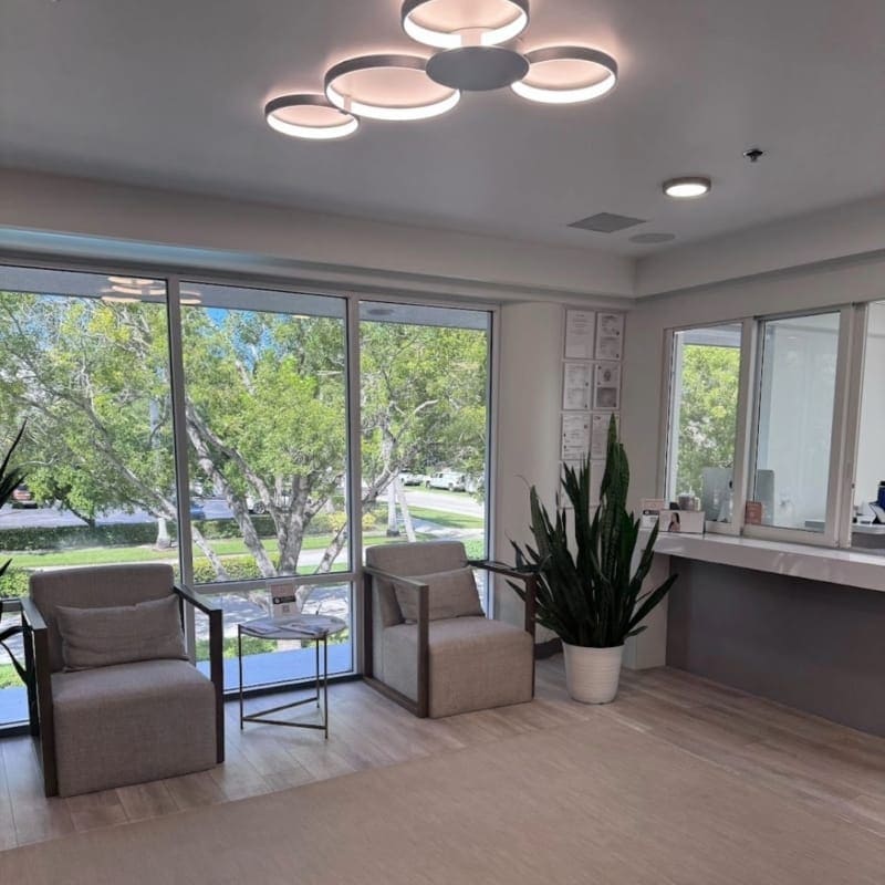 Reception area at Cosmetic Skin & Laser Center in Naples, FL