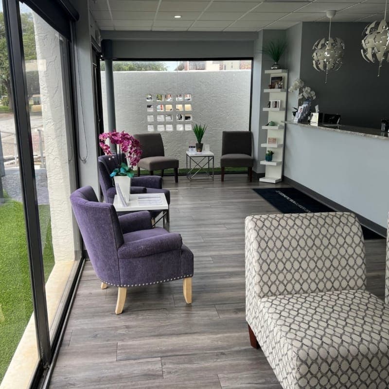 Reception area at Cosmetic Skin & Laser Center in Sarasota, FL