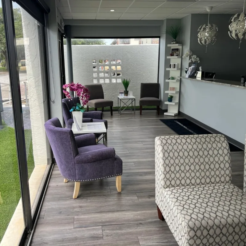 Reception area at Cosmetic Skin & Laser Center in Sarasota, FL